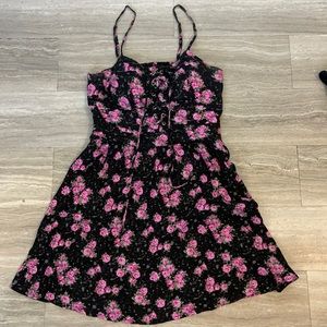 Black and pink floral dress